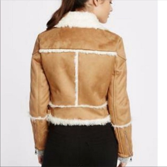 SOLD Express Faux Fur and Shearling Moto jacket - Picture 2 of 2